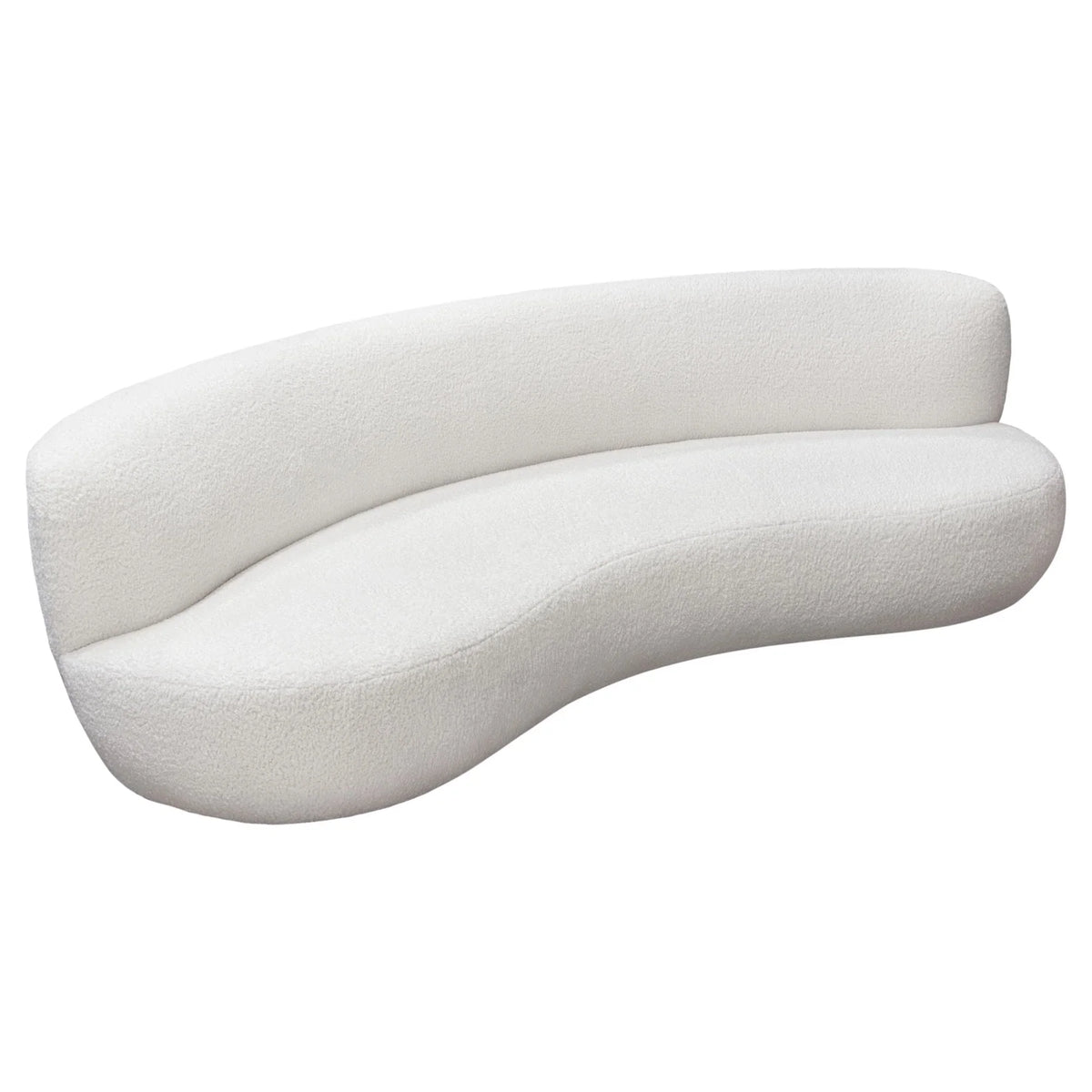 White Faux Sheepskin Curved Sofa V6064
