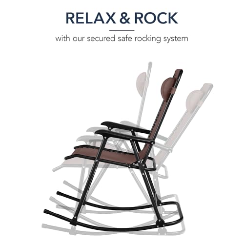 Folding Rocking Chair with Headrest Pillow Z7168
