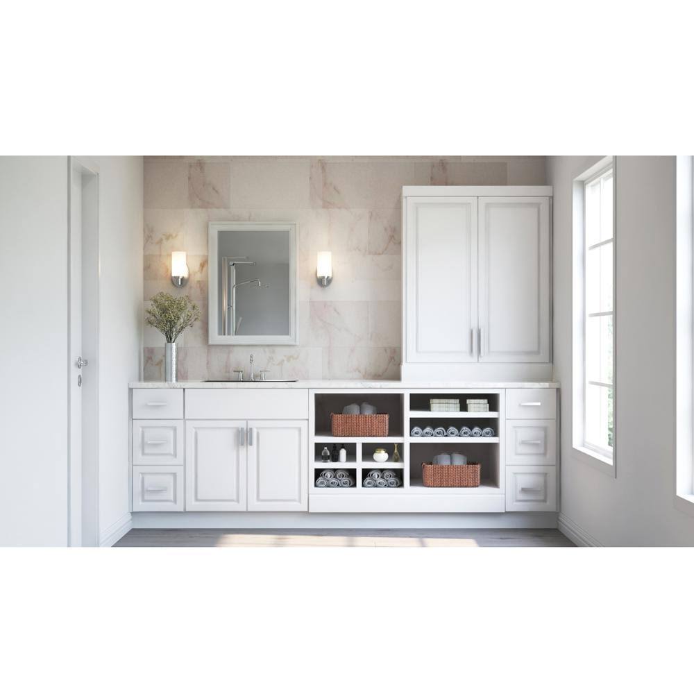 Assembled 36x34.5x24 in. Pots and Pans Drawer Base Kitchen Cabinet in Satin White W8321