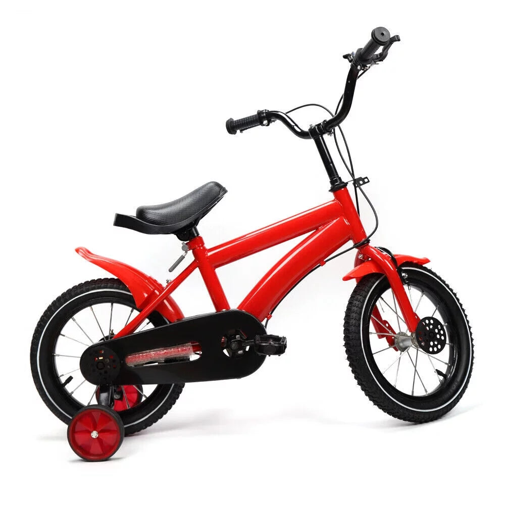 Yellow 14 Inch Kids Bike with Training Wheels D322750