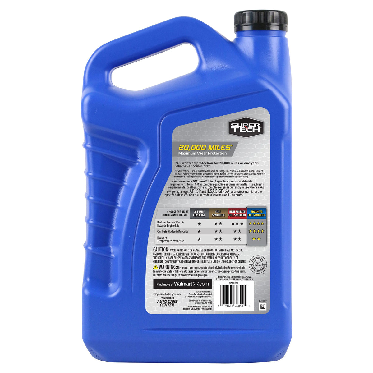 Full Synthetic Motor Oil SAE 5W-30, 5 Quarts O785