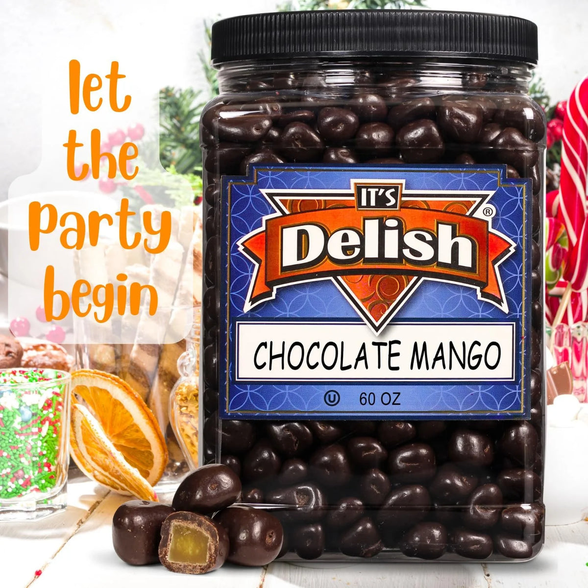 Dark Chocolate Covered Dried Mango 60 OZ Vegan Non-Dairy Kosher Z59042