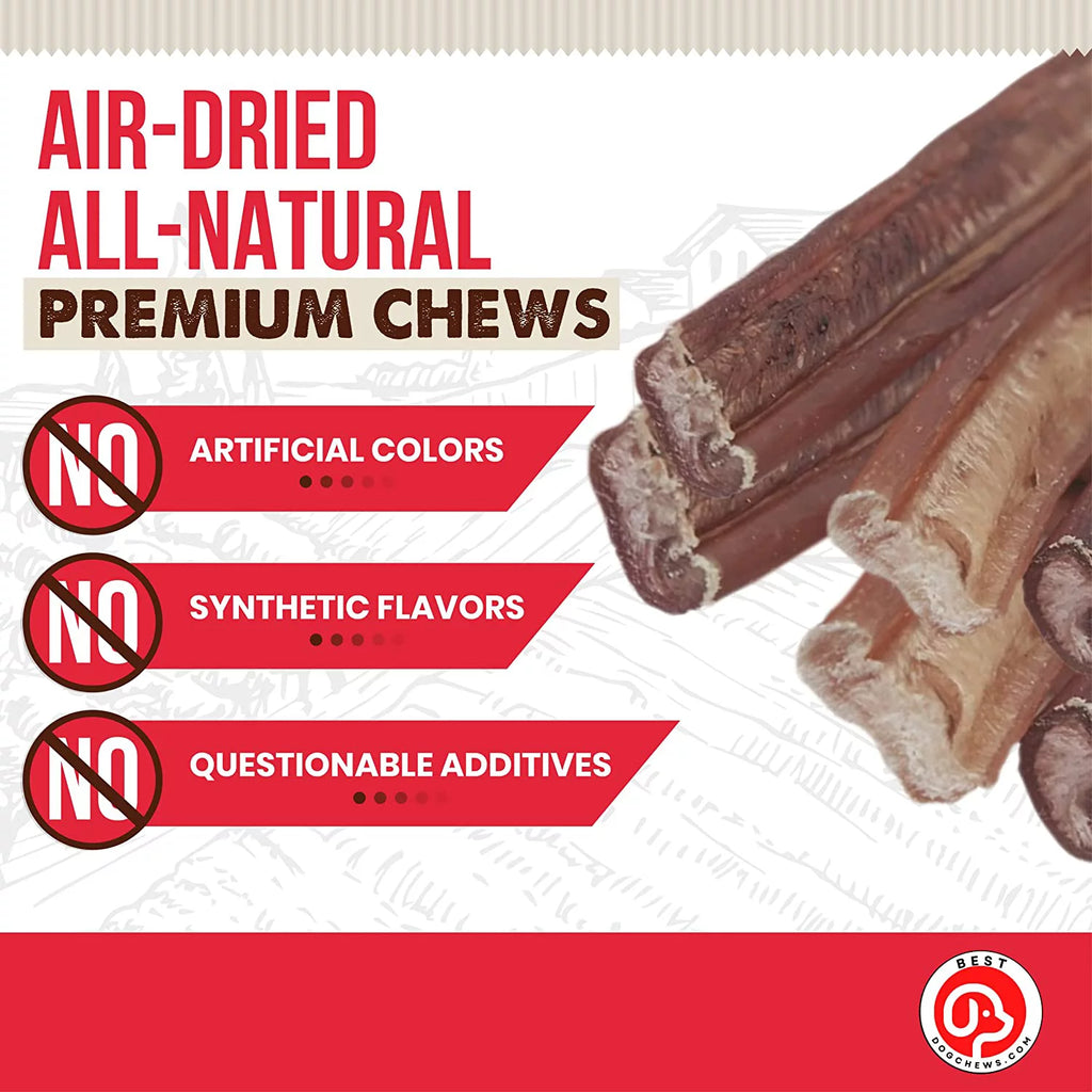 12 Inch 6 Count All Natural Grain Free Rawhide Free Beef Dog Chews S39164