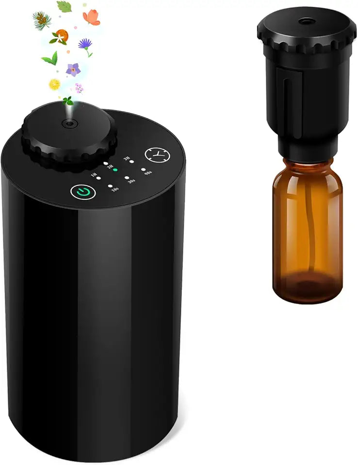 Black Battery Operated Waterless Aroma Diffuser with Replacement Nozzle Q24059