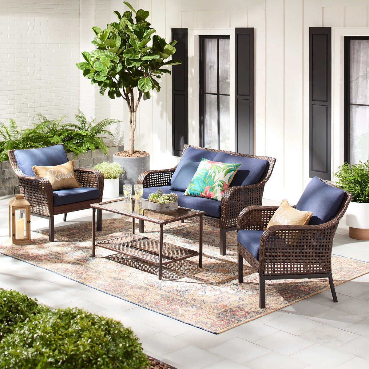 4-Piece Wicker Outdoor Conversation Set P506